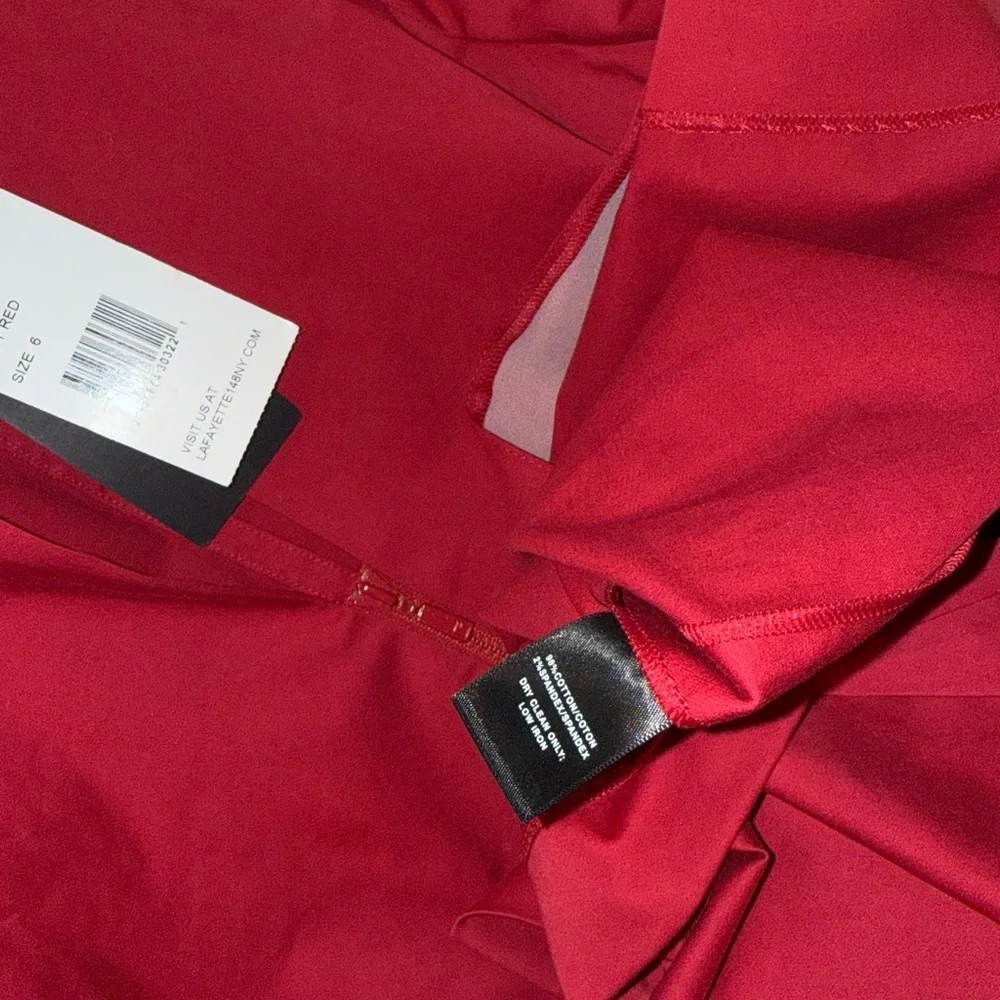 Lafayette 148 New York full Zip Front Midi Sheath Dress Ruby Red US 6 NWT $498 - Picture 10 of 10